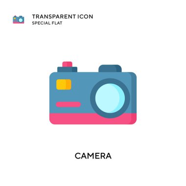 Kamera vektör simgesi. Düz çizim. EPS 10 vektörü.