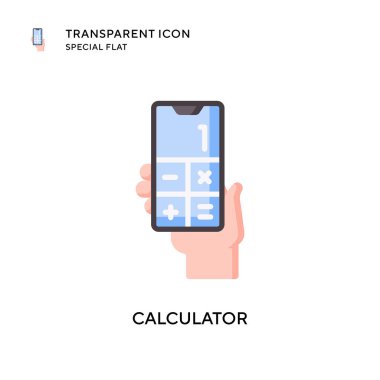 Hesap makinesi vektör simgesi. Düz çizim. EPS 10 vektörü.