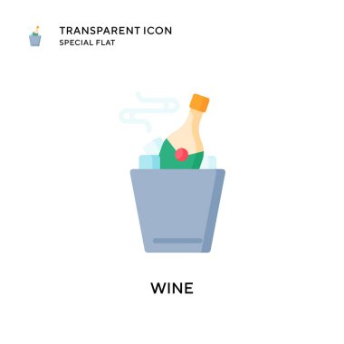 Şarap vektör simgesi. Düz çizim. EPS 10 vektörü.