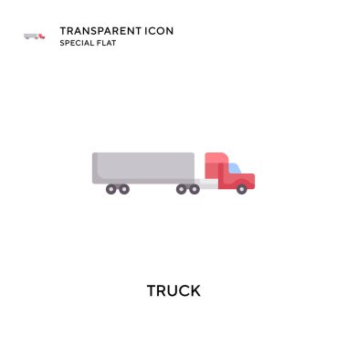 Kamyon vektör simgesi. Düz çizim. EPS 10 vektörü.