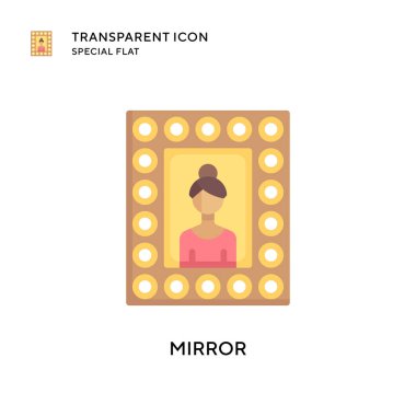 Ayna vektör simgesi. Düz çizim. EPS 10 vektörü.