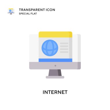 İnternet vektör simgesi. Düz çizim. EPS 10 vektörü.