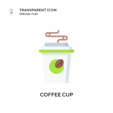 Kahve fincanı vektör ikonu. Düz çizim. EPS 10 vektörü.