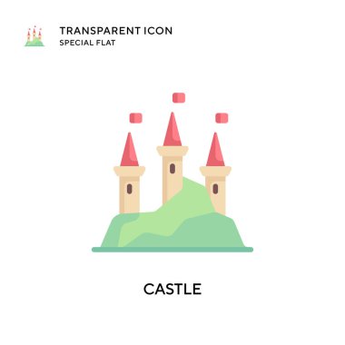 Castle vektör simgesi. Düz çizim. EPS 10 vektörü.