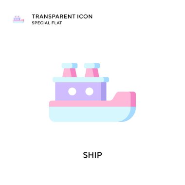 Gemi vektör simgesi. Düz çizim. EPS 10 vektörü.