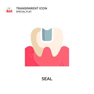 Vektör simgesini mühürle. Düz çizim. EPS 10 vektörü.