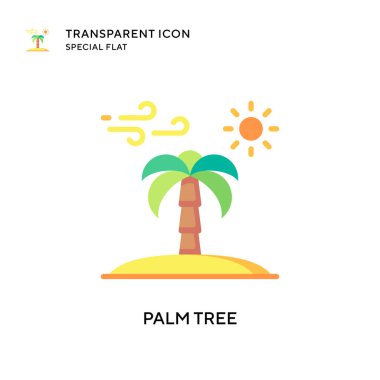 Palmiye ağacı vektör simgesi. Düz çizim. EPS 10 vektörü.