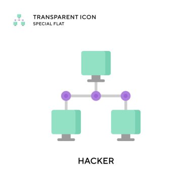 Hacker vektör simgesi. Düz çizim. EPS 10 vektörü.