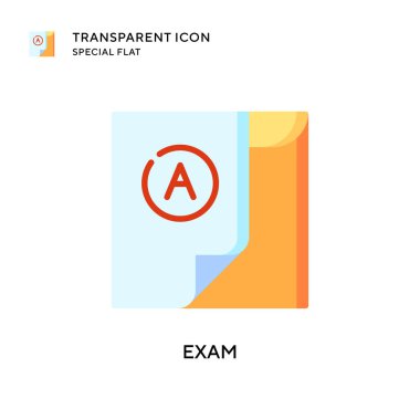 Sınav vektör simgesi. Düz çizim. EPS 10 vektörü.