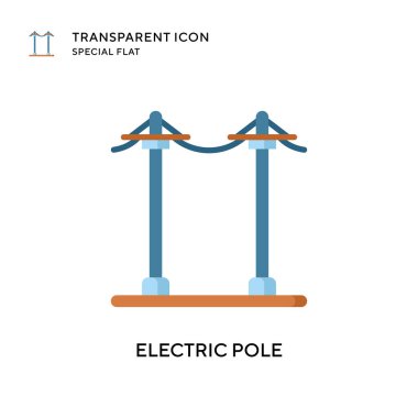 Elektrik direği vektör simgesi. Düz çizim. EPS 10 vektörü.