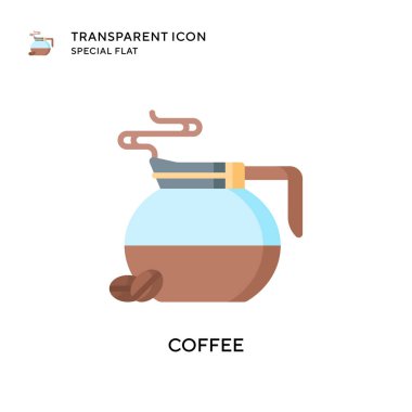 Kahve vektörü ikonu. Düz çizim. EPS 10 vektörü.