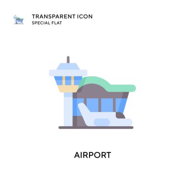 Havaalanı vektör simgesi. Düz çizim. EPS 10 vektörü.