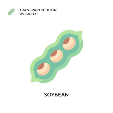 Soya fasulyesi ikonu. Düz çizim. EPS 10 vektörü.