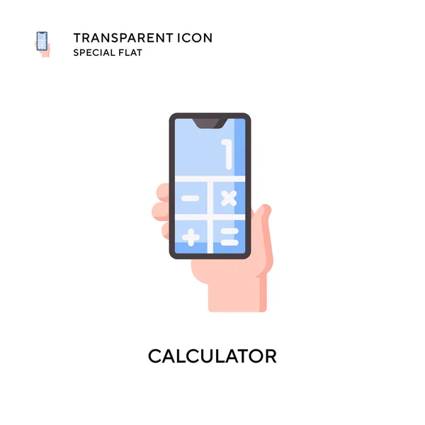 Ikona Wektora Kalkulatora Płaska Ilustracja Wektor Eps — Wektor stockowy