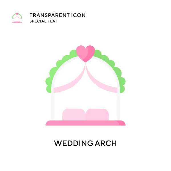 Ícone Vetor Arco Casamento Ilustração Estilo Plano Vetor Eps — Vetor de Stock