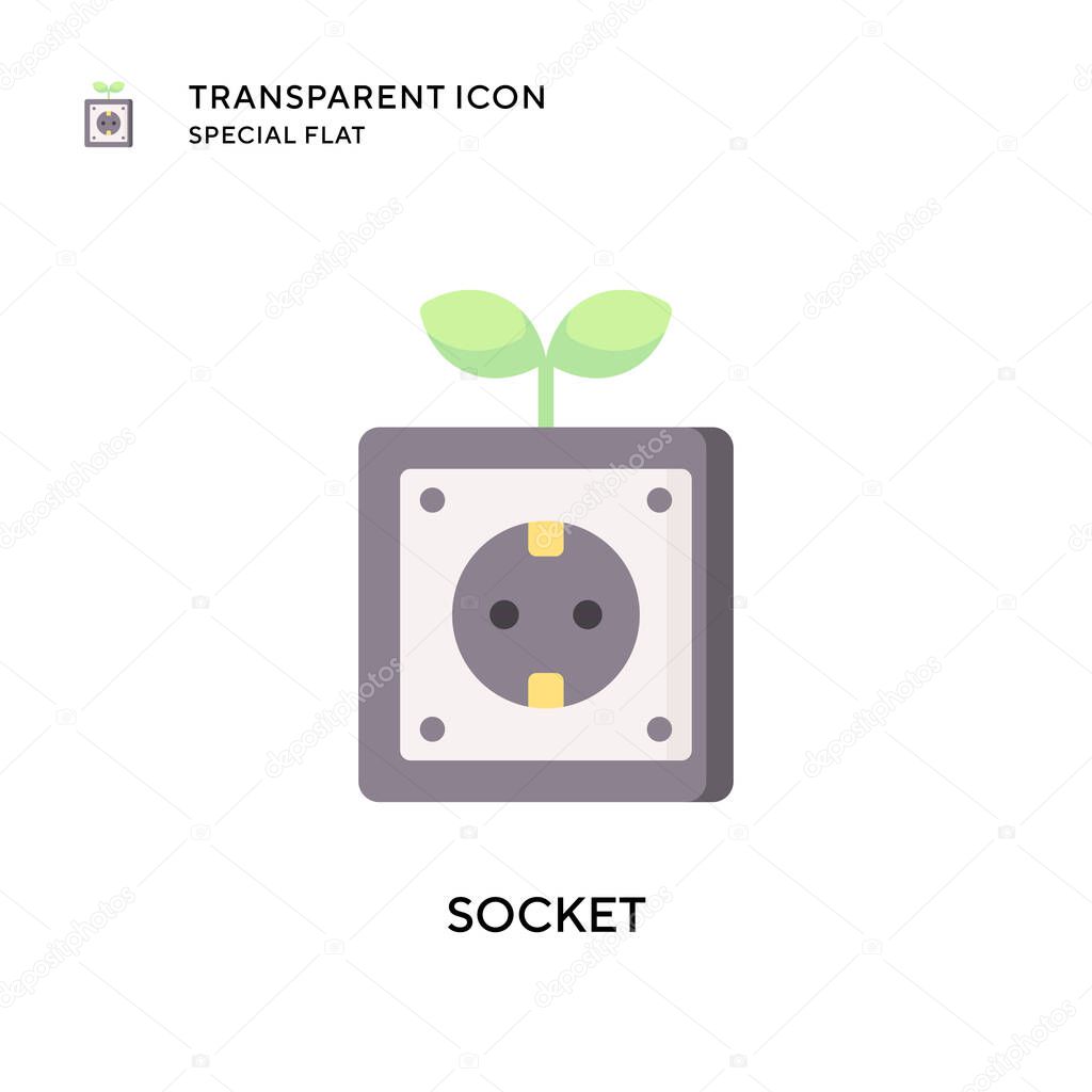 Socket vector icon. Flat style illustration. EPS 10 vector.
