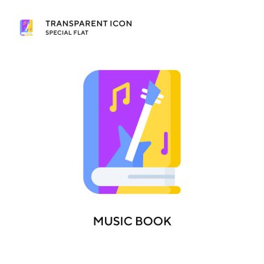 Müzik kitabı vektör simgesi. Düz çizim. EPS 10 vektörü.