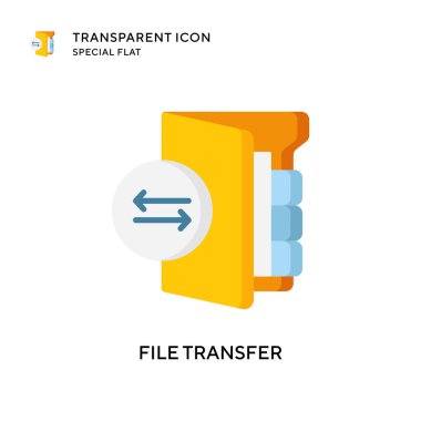Dosya aktarım vektörü simgesi. Düz çizim. EPS 10 vektörü.