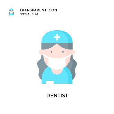 Diş hekimi vektör simgesi. Düz çizim. EPS 10 vektörü.