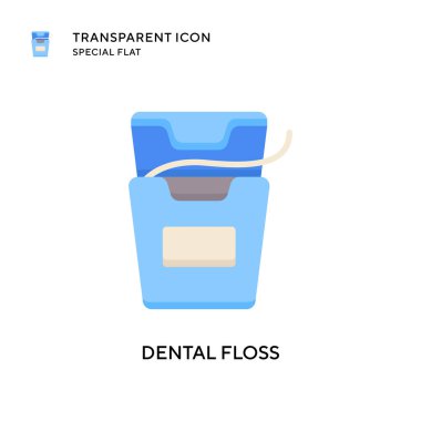 Diş ipi vektör simgesi. Düz çizim. EPS 10 vektörü.