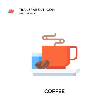 Kahve vektörü ikonu. Düz çizim. EPS 10 vektörü.