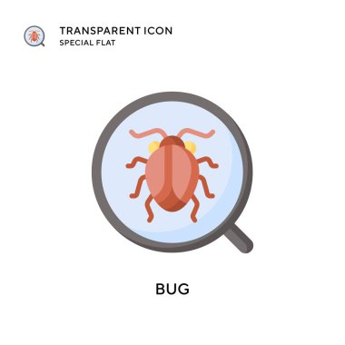 Böcek vektör simgesi. Düz çizim. EPS 10 vektörü.