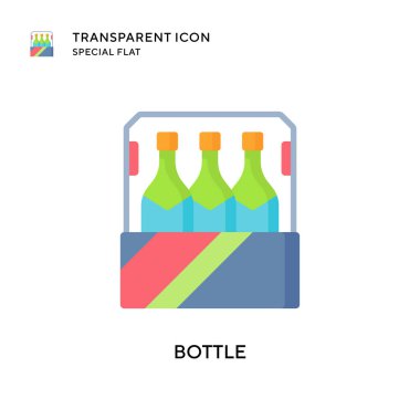 Şişe vektör simgesi. Düz çizim. EPS 10 vektörü.