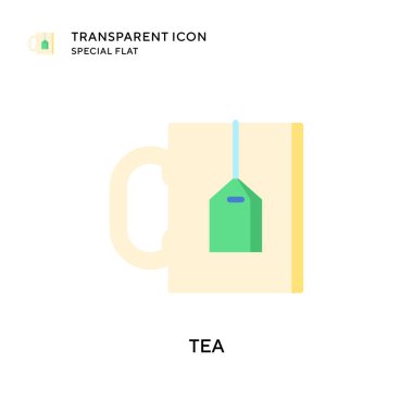 Çay vektör simgesi. Düz çizim. EPS 10 vektörü.