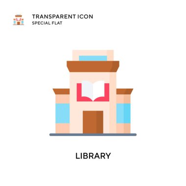 Kütüphane vektör simgesi. Düz çizim. EPS 10 vektörü.