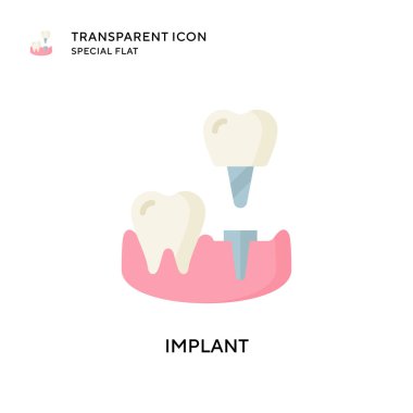 İmplant vektör simgesi. Düz çizim. EPS 10 vektörü.