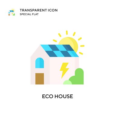 Eko ev vektör simgesi. Düz çizim. EPS 10 vektörü.