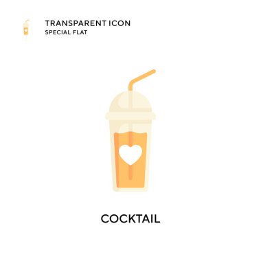 Kokteyl vektör simgesi. Düz çizim. EPS 10 vektörü.