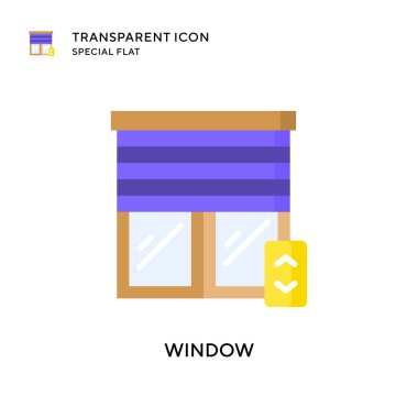 Pencere vektör simgesi. Düz çizim. EPS 10 vektörü.