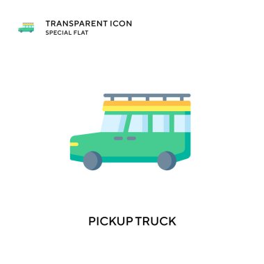 Kamyonet vektör ikonu. Düz çizim. EPS 10 vektörü.