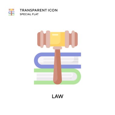 Hukuk vektör simgesi. Düz çizim. EPS 10 vektörü.