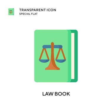 Hukuk kitabı vektör simgesi. Düz çizim. EPS 10 vektörü.