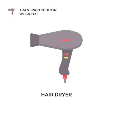 Saç kurutma ikonu. Düz çizim. EPS 10 vektörü.