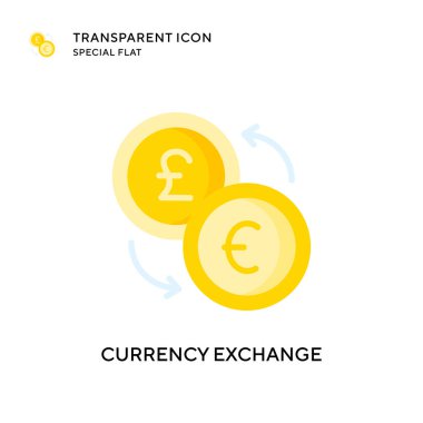 Para birimi değişim vektör simgesi. Düz çizim. EPS 10 vektörü.