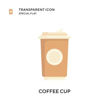 Kahve fincanı vektör ikonu. Düz çizim. EPS 10 vektörü.