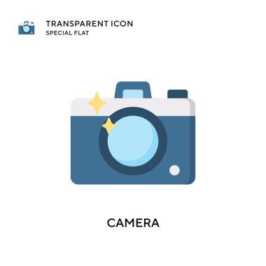 Kamera vektör simgesi. Düz çizim. EPS 10 vektörü.