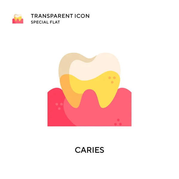 Caries Icono Del Vector Ilustración Estilo Plano Eps Vector — Vector de stock