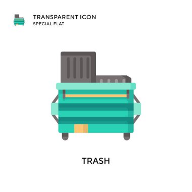 Çöp vektörü simgesi. Düz çizim. EPS 10 vektörü.