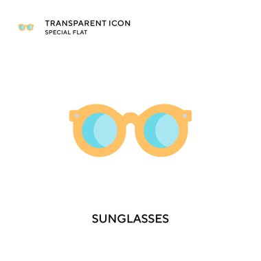 Güneş gözlüğü vektör simgesi. Düz çizim. EPS 10 vektörü.
