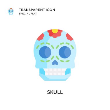 Kafatası vektör simgesi. Düz çizim. EPS 10 vektörü.