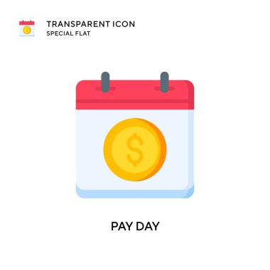 Ödeme günü vektör simgesi. Düz çizim. EPS 10 vektörü.