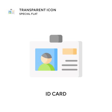 Kimlik kartı vektör simgesi. Düz çizim. EPS 10 vektörü.