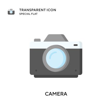 Kamera vektör simgesi. Düz çizim. EPS 10 vektörü.