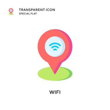 Wifi vektör simgesi. Düz çizim. EPS 10 vektörü.