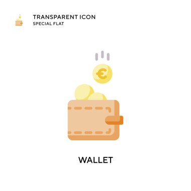 Cüzdan vektör simgesi. Düz çizim. EPS 10 vektörü.