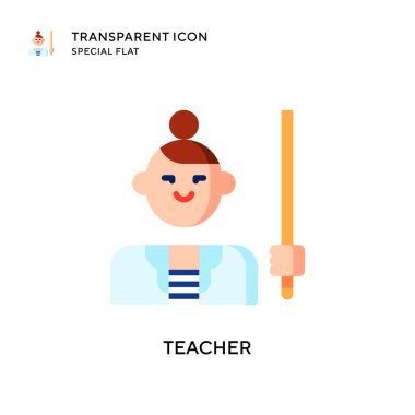 Öğretmen vektör simgesi. Düz çizim. EPS 10 vektörü.